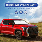 6PCS Car Window Shades for Toyota Tundra 2022-2025, Window Covers for Tundra Windshield Side Rear Windows, Full Set Privacy Protection Car Sunshade with UV Blocking for Camping Napping