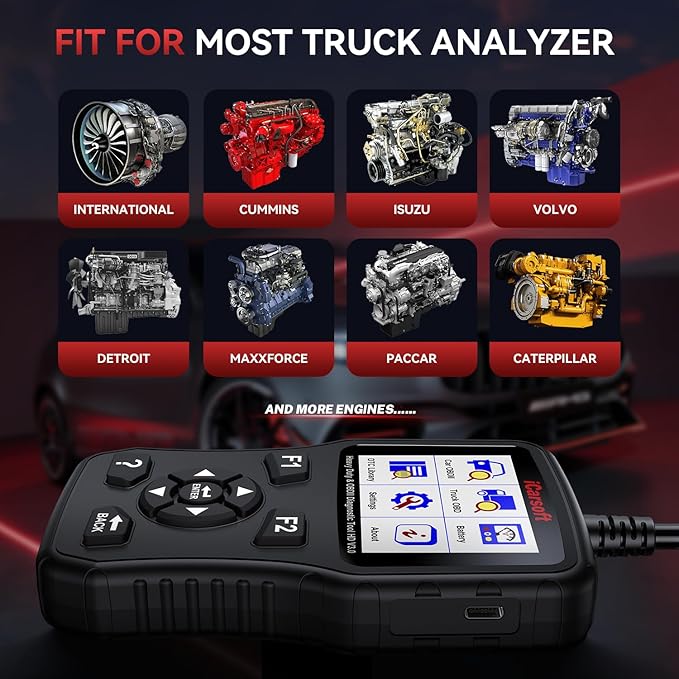 iCarsoft Heavy Duty Truck Scanner HD V3.0 All System Diesel Diagnostic Scan Tool Battery Test Code Reader for Freightliner,