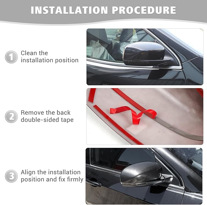 Jimen Compatible with Jeep Cherokee 2014-2023 / Jeep Compass 2017-2023, Side Door Rearview Mirror Cover Trim (Carbon Fiber)