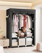 Mavivegue Portable Closet, 50 Inch Wardrobe Closet, Portable Closets for Hanging Clothes with 3 Hanging Rods and 6 Storage Sh