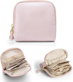 Vlando Small Jewelry Travel Case,Jewelry Pouch Bags with Zipper,Velvet Jewelry Organizer Storage Bag for Bracelet Rings Earri