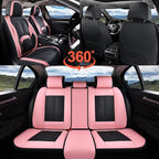 Coverado Car Seat Covers Full Set, Waterproof Nappa Leather Seat Covers for Car, Car Seat Protector with Lumbar Support, Auto