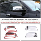 Car Door Rear View Mirror Cover Trim Compatible with Toyota Tundra 2007-2021 Sequoia 2008-2020 Exterior Rearview Mirror Housing Cap Protector Accessories, Only Fit Without Turn Signal Lights Version
