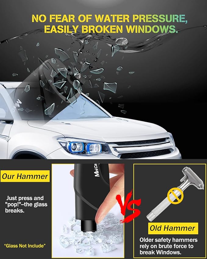 YONGMING Car Window Breaker Seat Belt Cutter, Glass Breaker Emergency Self Rescue Tool,Pack of 2