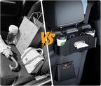 7-in-1 Car Seat Organizer with Cup Holders, Trash Can, Tissue Dispenser & Hooks, Multifunctional Headrest Storage for Backseat, Travel Essentials for Family Car Trips (Black)