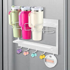 CINPIUK Water Bottle Organizer Holder, Magnetic Mug Hook Storage for Stanley & Large Tumbler, Space Saving Wall Mount Mug Org