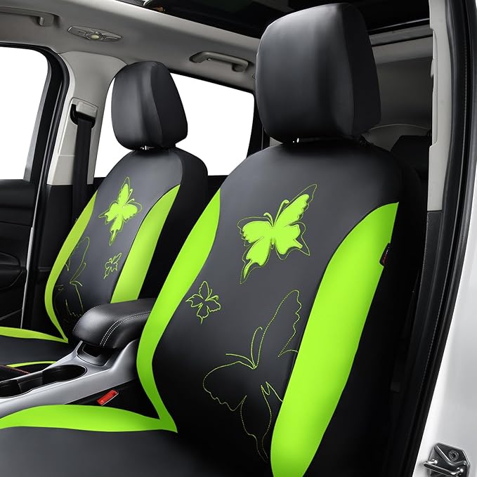 Flying Banner Butterfly car seat Covers ful Set Fashion Universal Lady Woman Female Rear Bench Split Colorized (Full Set - Fa