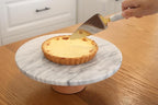 Marble Lazy Susan 12" with Wooden Base, Cake Stand, Rotating Tray, Cheese Board, Kitchen Turntable