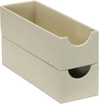 Household Essentials 2-Pack of Drawer Organizers, Sturdy Chipboard With Soft Polyester Cover, Cream Linen