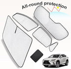 KMF 8pcs Thicken Sun Shades for Lexus NX 2015-2021 Accessories, Custom Fit Windshield Sunshade Full Car Window Covers for Side Rear, UV Block and Privacy Blackout for Camping