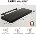 Floating Shelves for Wall, 9.3" Deep Wall Mounted Wood Shelves for Bathroom, Bedroom, Living Room, Kitchen, Hanging Shelf for