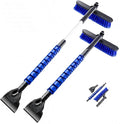 39" Extendable Snow Brush with Ice Scraper & Squeegee for Car Windshield,Rotating Auto Snow Brush with Foam Grip,Heavy Duty Car Snow Brush and Ice Scraper Combo for Truck SUV,Blue