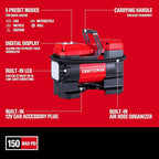 CRAFTSMAN 12V Tire Inflator Portable Air Compressor, Up to 150 PSI with Digital Gauge & Auto Shut-Off, LED Light, 12V DC Car Plug Compact Air Pump for Car Tires, Bikes & Sports