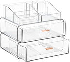Yieach Clear Acrylic Makeup Organizers Countertop for Dresser,Desk,Bathroom Vanity,3 Tier Stackable Make up Holders and Makeu