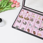 Stratalife Earring Organizer Velvet Jewelry Organizer Box Jewelry Display Storage Tray Ring Case with Clasp for Women 24 Grid