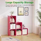 C&AHOME 6-Cube Storage Organizer, Stackable Storage Cubes Shelves, Portable Bookshelf, Plastic Clothing Storage Closet Organi