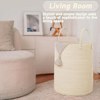 JMvicyroam Large Woven Laundry Basket Hamper,80L Cotton Rope Storage Bin for Blankets,Toys and Clothes,Decorative Tall Nurser