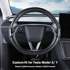 Steering Wheel Cover for Tesla Model Y Juniper (2025- Present) Model 3 Highland (2024- Present), Steering Wheel Accessories for Tesla Model Y Juniper / 3 Highland