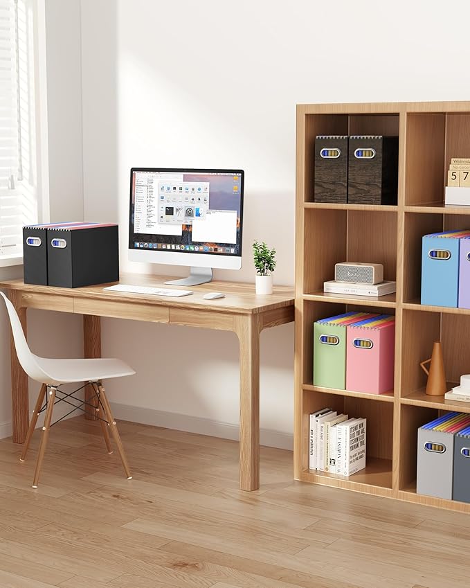 Oterri Cardboard File Organizer Box for Hanging File Folders Letter Size,File Box for Computer Desk,File Cabinet,Working Home