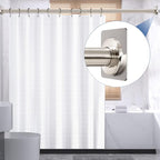 Brushed Metal Shower Rod Holders 2 Pack, Heavy-Duty Adhesive Shower Curtain Rod Brackets, No Drilling/Screw Mount, Rustproof 
