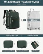 LOVEVOOK Travel Backpack for Women & Men 40L,Airline Approved Carry On Backpack Travel Essential,TSA Carry on Luggage,Waterpr