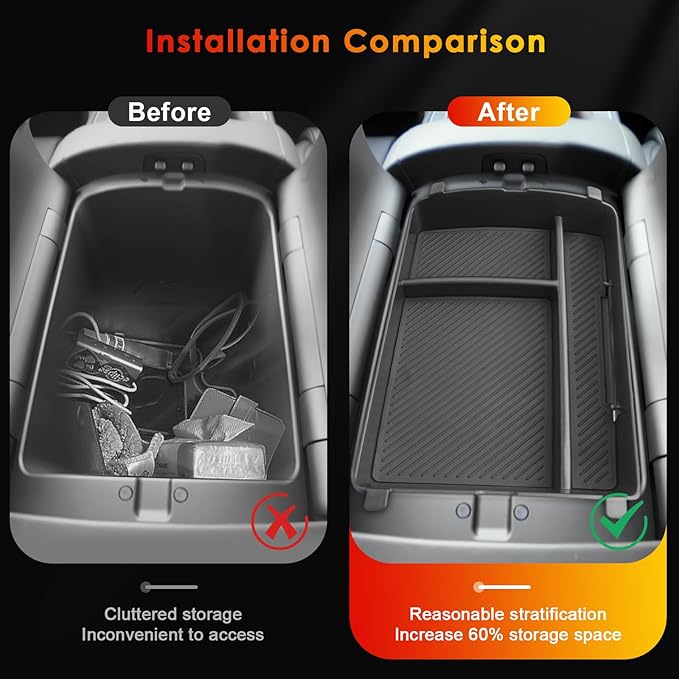 for 2026 Hyundai Palisade Center Console Organizer ONLY for 2026 Palisade Hybrid Calligraphy 7-Seater Armrest Box Secondary Storage Glove Box Accessories (2026 Palisade Upper Console Organizer)