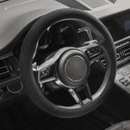 Suede Steering Wheel Cover with Upgraded Silicone Inner Ring, Breathable, Anti-Slip, Leather Universal 14.5 to 15 Inch Steeri