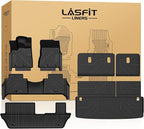 LASFIT Floor Mats & Seatback Mats & Cargo Mat for Nissan Armada/Infiniti QX80 2025-2026 (Fit 8 Seats, Not Fit 7 Seats), Custom Fit All Weather TPE Easy Clean Durable Floor Liners Car Mats,Black