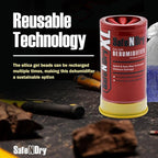 XL Gun Safe Dehumidifier - Portable Moisture Absorber, Prevents Corrosion, 450g Reusable Indicating Silica Gel Desiccant Cani
