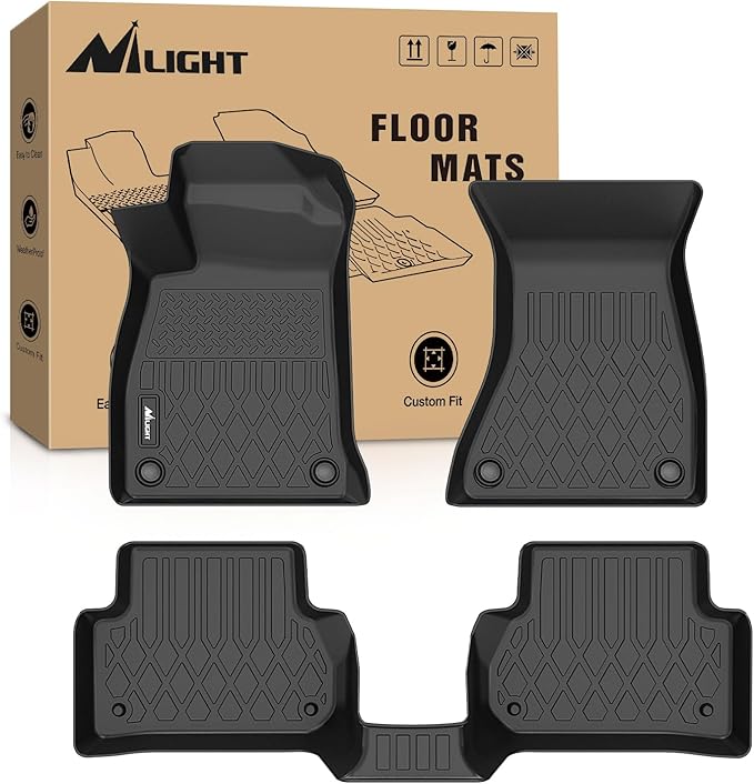 Nilight TPE Floor Mats for Audi A4 S4 2017 2018 2019 2020 2021 2022 2023 2024 2025 All Weather Custom Fit Heavy Duty Floor Liners