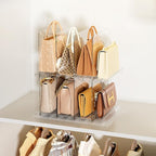 Bag & Purse Organizer for Closet Stackable Acrylic Shelf Dividers for Closet Organization, Clear Handbag Purse Storage Organi