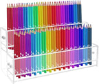 96-Slots Pen Display Stand,2-Tier Acrylic Pen Holder for Craft Shows,12mm Beadable Pens Stand Paint Brush Holder Pencil Organ