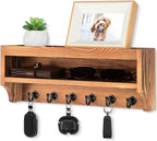 Nekon Key Holder Wall Mount, 12.8" W x 5.6" H x 3.7" D Wall Mounted Key and Mail Organizer with 6 Key Hooks, Key Racks for Ho