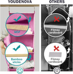 YOUDENOVA Hanging Closet Organizer and Storage, 6-Shelf Closet Hanging Storage Shelves, Light Pink