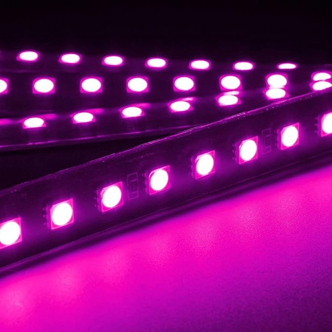 Car LED Strip Light, EJ's SUPER CAR 4pcs 48 LED Car Interior Lights Under Dash Lighting Waterproof Kit,Atmosphere Neon Lights Strip for Car,DC 12V(Pink)