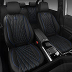 CAR PASS Piping Luxury Leather Seat Covers Full Set,5 Seats Anti-Slip Waterproof Seat Covers Compatible with Front Armrests,U