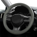 AUTOXBERT 38cm/15 Inch Genuine Leather DIY Steering Wheel Cover Soft Hand Sewing On Wrap Cover with Needles Thread fit for VW