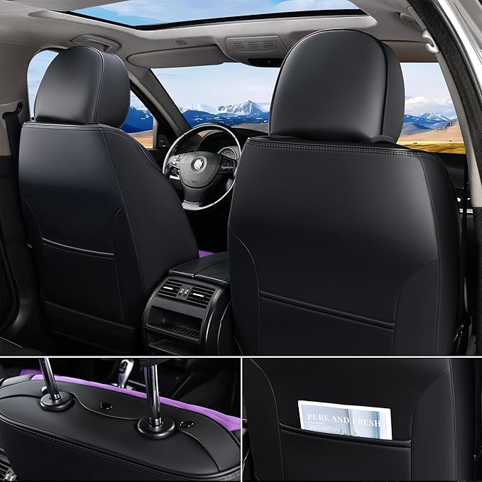 FLORICH Seat Covers for Cars, Waterproof Front Seat Covers, Purple Car Seat Covers 2 Pack, Universal Driver Seat Protector fo