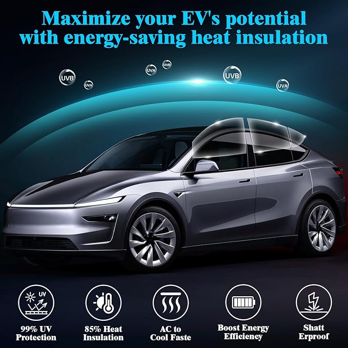 15% VLT Car Window Tint Film (20In x 20Ft), Blocks UV/IR Rays, 5-Layer PET Automotive Tints for Privacy Sun & Glare Protection Heat Blocking Scratch Resistant