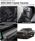 ECOZEN 2026 Tacoma Center Console Organizer - 3 Pcs Double-Layer Center Console Organizer + Armrest Hidden Storage Box + Co-pilot TPE Organizer Tray Set For 2024-2025 2026 Toyota Tacoma Accessories