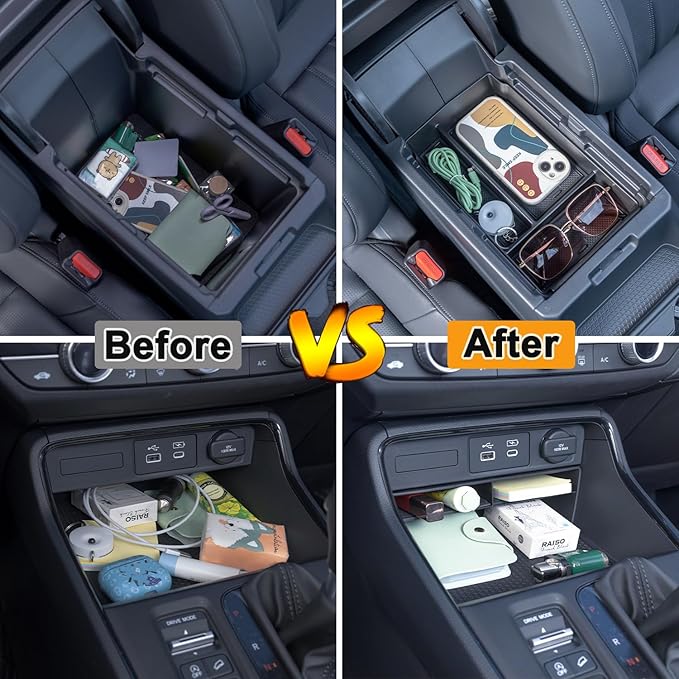 PIMCAR 3-Piece Center Console Organizer Set for 2023-2025 2026 Honda CR-V & CR-V Hybrid - Custom Fit Armrest Tray, Console Tray and Hidden Storage Box, Durable ABS Car Accessories