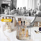 Asayuee 360 Rotating Makeup Organizer for Vanity,Bathroom Countertop Organizer,Spinning Perfume Organizer&Vanity Organizer(Gr