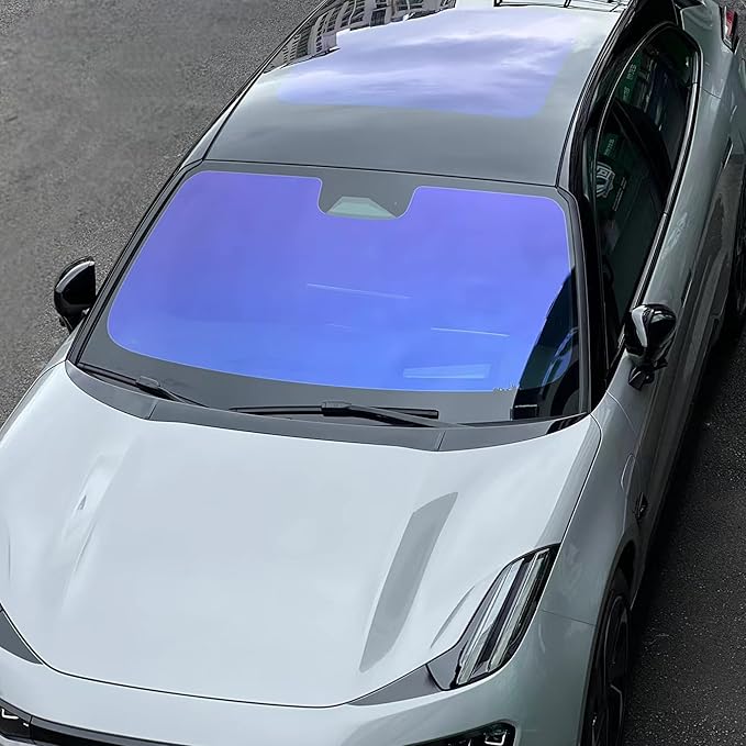 Charming Purple Blue Colorful Car Chameleon Windshield Tint Film 73.8% VLT Car Front Window Solar Protection Tint Color Change Window Film, 19.68" x 118.11"