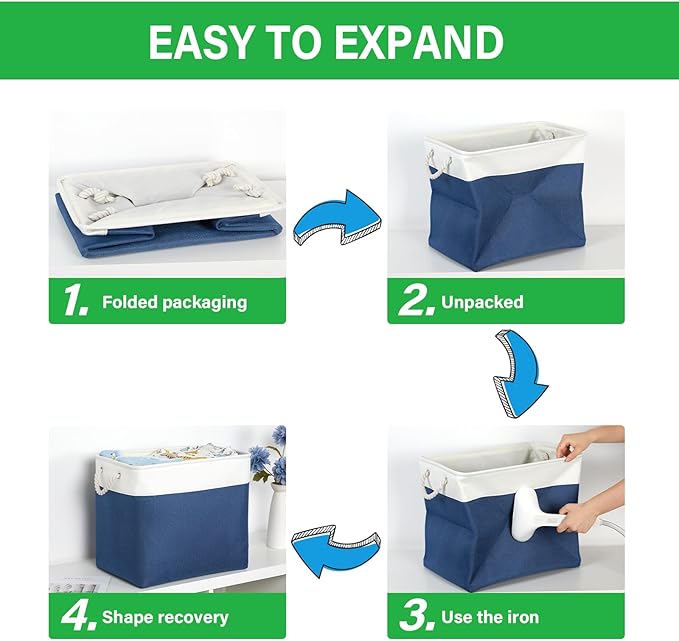 Bidtakay Extra Large Storage Baskets for Shelves 3 Pack Fabric Storage Bins for Organizing Linen Collapsible Organizer for Cl