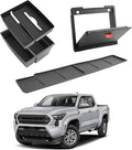 ECOZEN 2026 Tacoma Center Console Organizer - 3 Pcs Double-Layer Center Console Organizer + Armrest Hidden Storage Box + Co-pilot TPE Organizer Tray Set For 2024-2025 2026 Toyota Tacoma Accessories
