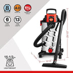 Shop-Vac 8 Gallon 4.0 HP Wet/Dry Vacuum with Blower Function, Stainless Steel Tank, Portable Shop Vacuum with Wheels, Include