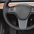 MEWANT Hand Stitched Steering Wheel Cover for Tesla Model 3 2017-2023 / Model Y 2020-2023 for Tesla Model 3/Y Accessories
