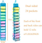 Legging Storage Bag Storage Hanger Can Holds 24 Leggings or Shirts Jeans Compartment Storage Hanger, Foldable Leggings Organi