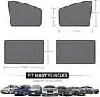 Aokway Magnetic Car Window Shades, Mesh Window Covers for Camping, UV Protection Car Curtains for Front & Rear Sunshade for car Window Baby, Universal Fit for Baby & Drivers (4Pcs)
