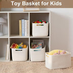 OIASKET Storage Baskets for Organizing, Woven Decorative Baskets for Shelves - Books, Towels, and Clothes, Cotton Rope Toy St